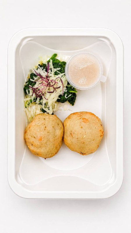 Котлеты из лосося и трески со сливочным шпинатом