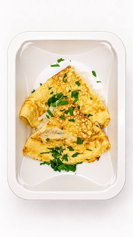 Нежный омлет с сыром и зеленью